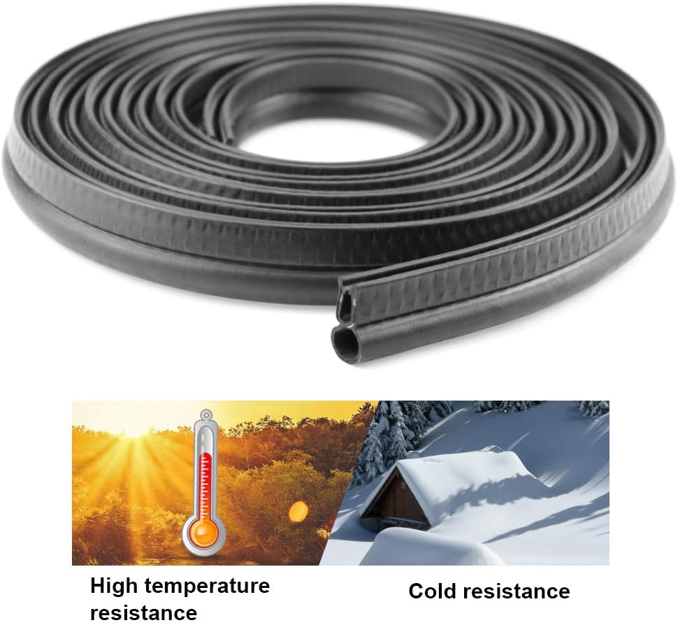 Storystore Car Door Rubber Seal Strip, Fits 1/16" Edge, Trim Seal with Top Bulb for Cars, Boats, RVs, Trucks, and Home Applications, Automotive Weather Striping (10Ft)