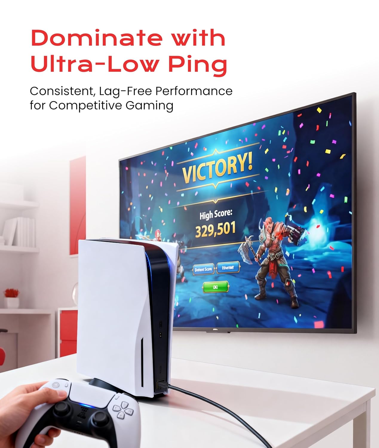 LINKUP Cat 8 Ethernet Cable | Long Internet Cord | High Speed LAN Connection | RJ45 connectors | Use with Cat 5/ Cat 6/ Cat 7 | Optimal for Gaming
