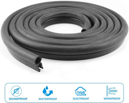 Storystore Car Door Rubber Seal Strip, Fits 1/16" Edge, Trim Seal with Top Bulb for Cars, Boats, RVs, Trucks, and Home Applications, Automotive Weather Striping (10Ft)