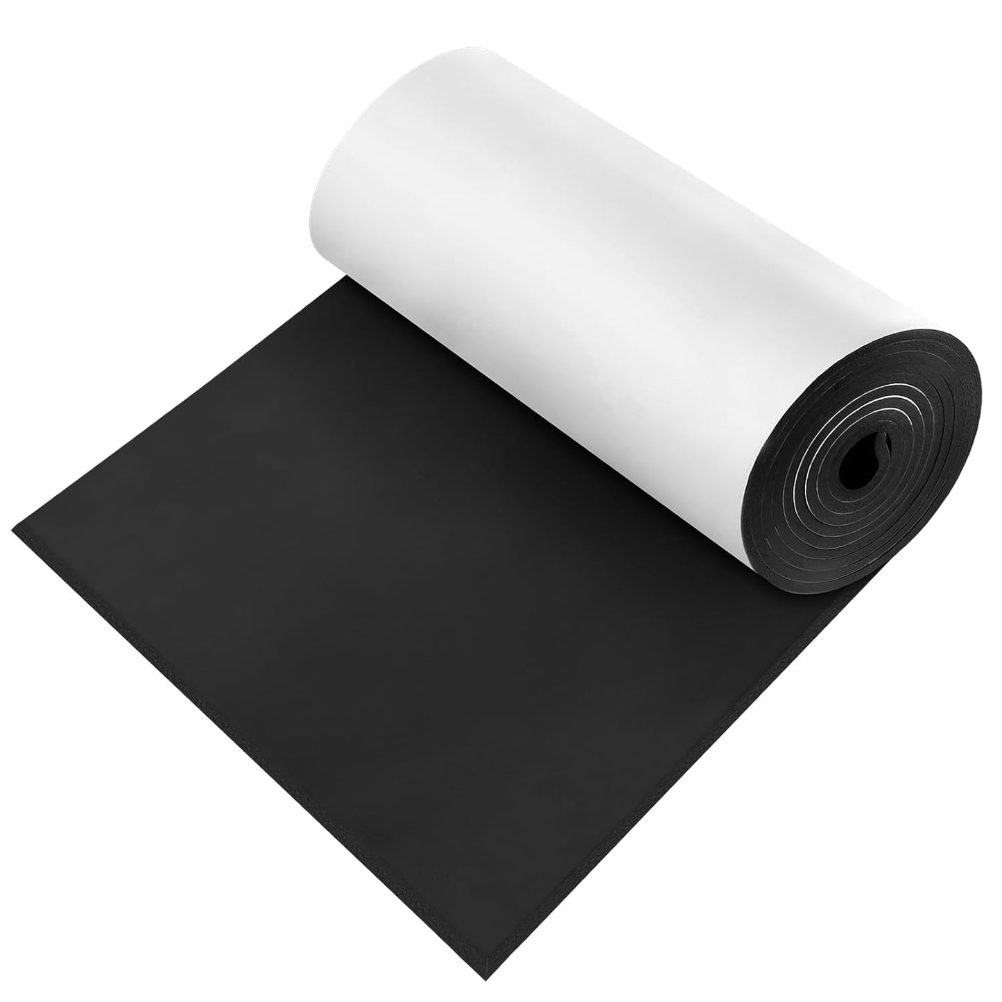 Self Adhesive Foam Rubber Sheets Sponge Neoprene with Adhesive Closed Cell Neoprene Rubber Roll Foam Padding for Shock Pad, DIY, Crafts (Black, 12 Inch x 59 Inch x 1/4 Inch)