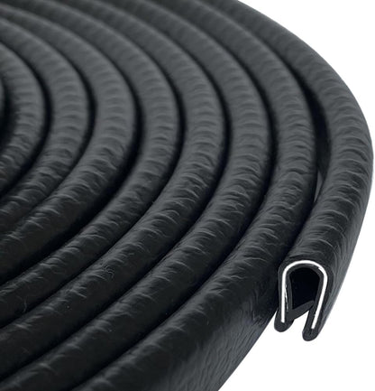 Rubber Edge Trim Black 26Feet, Fits 1/16” Edge, Flexible U Channel Rubber Seal Strip for Sharp/Rough Surfaces, Automotive, Trucks, Boats