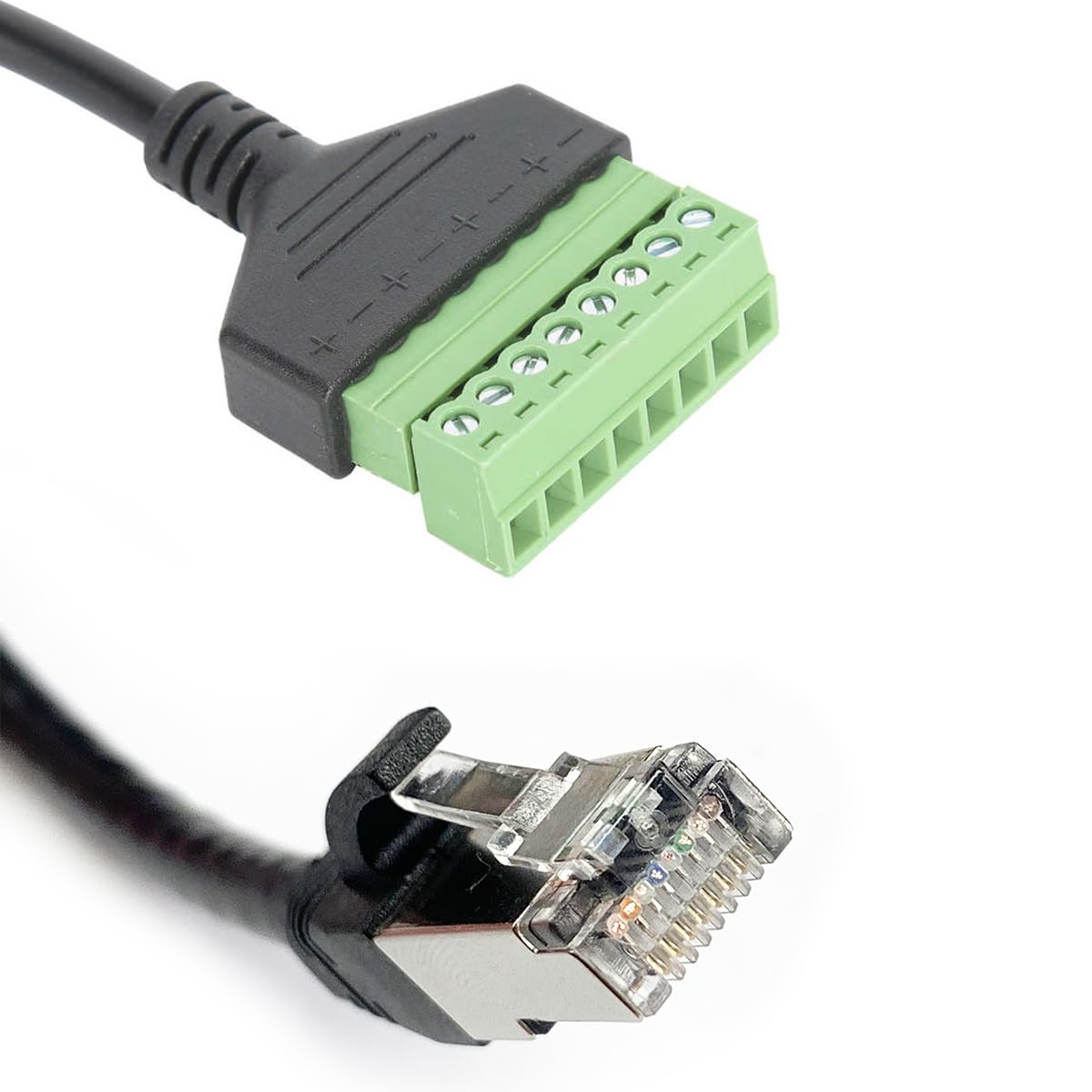 2Pcs RJ45 Male to 8 Pins Terminal Adapter for Cat5 Ethernet Extender | Include a small screwdriver,RJ45 Extension and Repair,No soldering required,Shielding structure