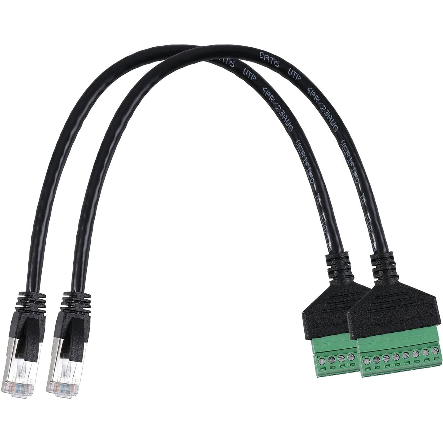 2Pcs RJ45 Male to 8 Pins Terminal Adapter for Cat5 Ethernet Extender | Include a small screwdriver,RJ45 Extension and Repair,No soldering required,Shielding structure