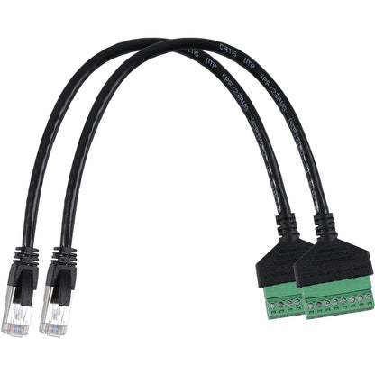 2Pcs RJ45 Male to 8 Pins Terminal Adapter for Cat5 Ethernet Extender | Include a small screwdriver,RJ45 Extension and Repair,No soldering required,Shielding structure