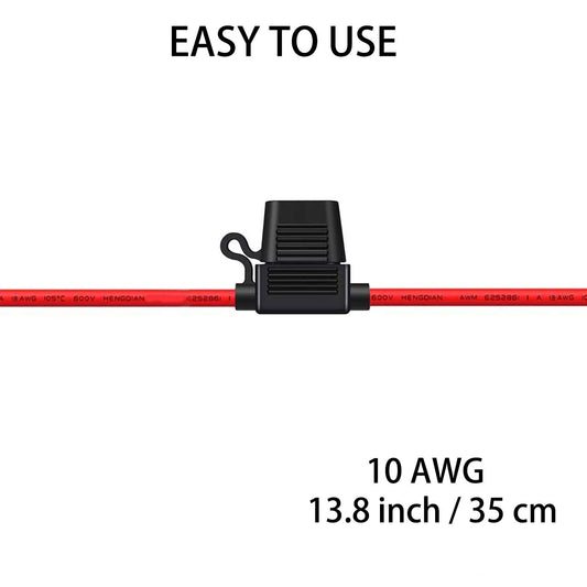 Fuse Holder - 10 AWG Inline Fuse Holder with 40 AMP