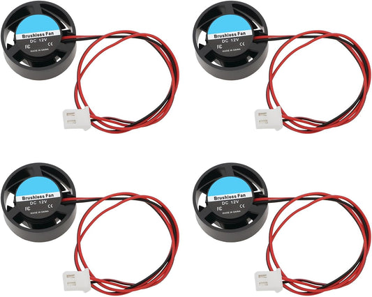 4pcs Mini 2510 Brushless Cooling Fan 9V-14.4V Round Cooling Fan DC2510 Quiet Large Air Volume Fan for Laptops Gaming Consoles(25.7x10.1mm)