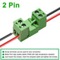 16Pcs 2 Pin Screw Terminal Block Connector 5.08mm Pitch Pluggable with 2 Pin Phoenix Plug 300V 15A for 28-12AWG Cable