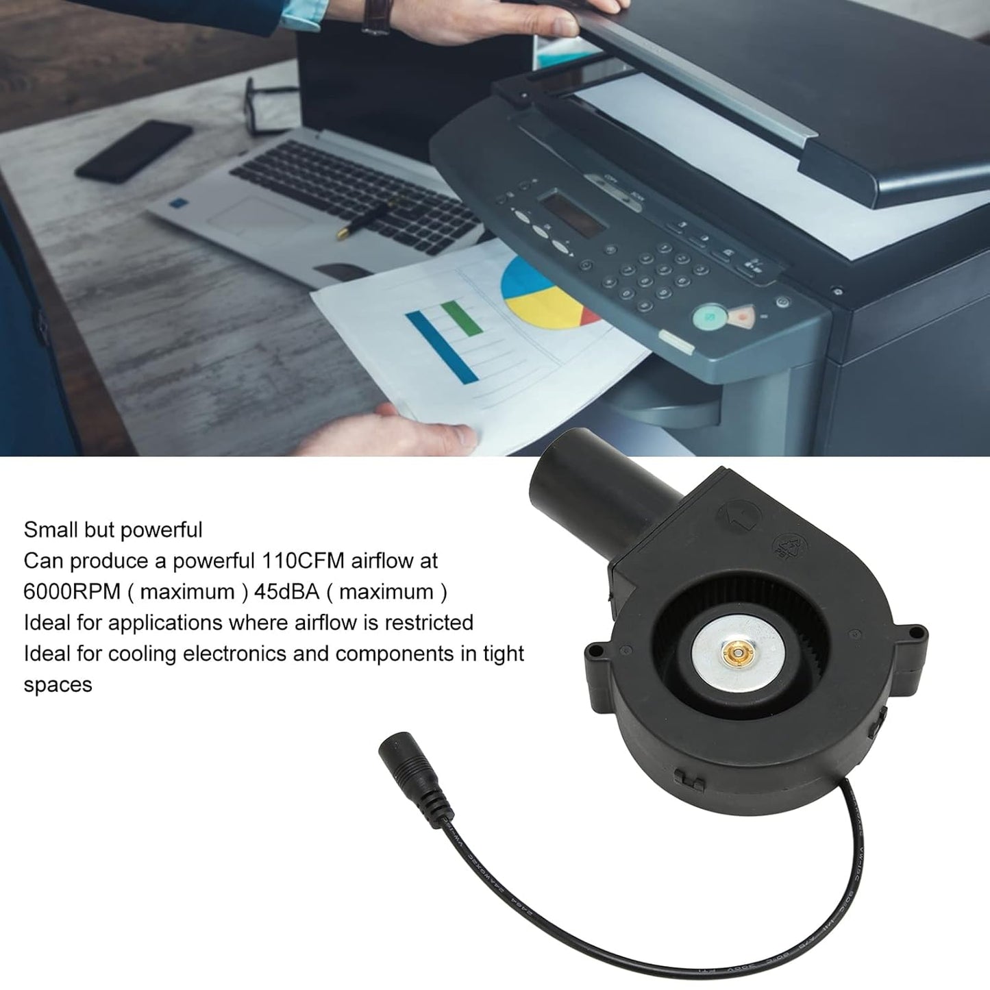 120mm Mini Blower Fan, AC 110V 220V DC 12V Blower Cooling Fan withDC Brushless Motor for Receiver DVR for Modem 100‑240V