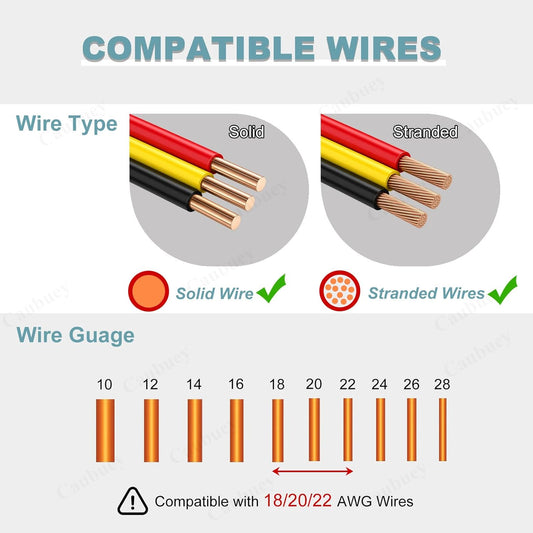 12PCS Quick Connect Wire Connectors, 3 Way 2 Pin Low Voltage T Tap Wire Splitter Connectors for 18-22 AWG, Solderless Plug-in Connector for LED, Automotive, DIY Projects