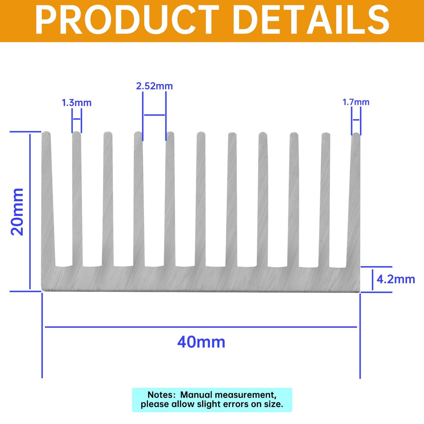 4PCS Aluminum Heat Sink 40x40x20mm / 1.57"x1.57"x0.79" with Thermal Conductive Adhesive, Designed for Cooling 3D Printers, Electronic modules, CPU, LED Power Supplies and Active Components.