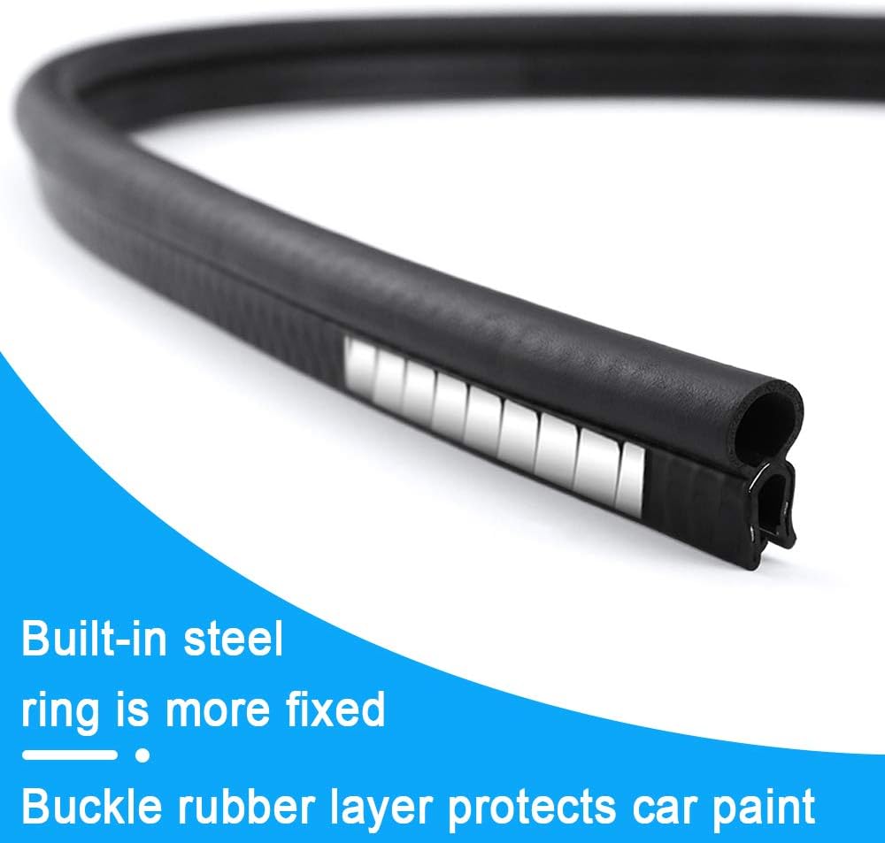 Storystore Car Door Rubber Seal Strip, Fits 1/16" Edge, Trim Seal with Top Bulb for Cars, Boats, RVs, Trucks, and Home Applications, Automotive Weather Striping (10Ft)