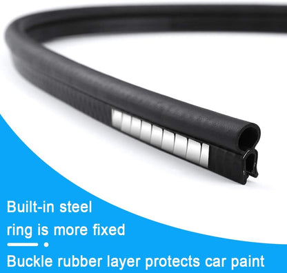 Storystore Car Door Rubber Seal Strip, Fits 1/16" Edge, Trim Seal with Top Bulb for Cars, Boats, RVs, Trucks, and Home Applications, Automotive Weather Striping (10Ft)