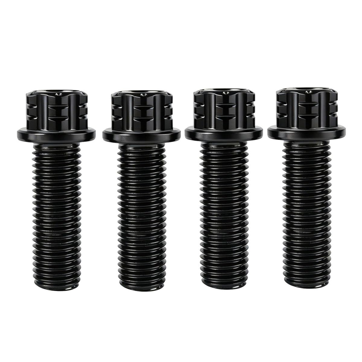 4PCS Titanium Finish Bolt Flange Torx Head M6 M8 M10 x 20 25 30 35mm Stainless Steel Screw Bolt for Motorcycle Car Modifications (Black, M10x30mm Pitch 1.25mm)