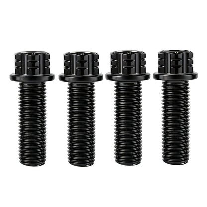 4PCS Titanium Finish Bolt Flange Torx Head M6 M8 M10 x 20 25 30 35mm Stainless Steel Screw Bolt for Motorcycle Car Modifications (Black, M10x30mm Pitch 1.25mm)