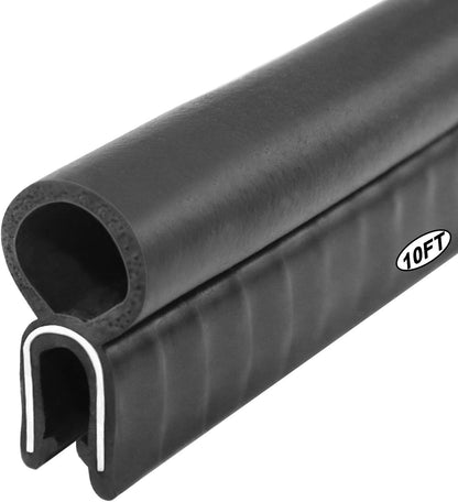 Storystore Car Door Rubber Seal Strip, Fits 1/16" Edge, Trim Seal with Top Bulb for Cars, Boats, RVs, Trucks, and Home Applications, Automotive Weather Striping (10Ft)