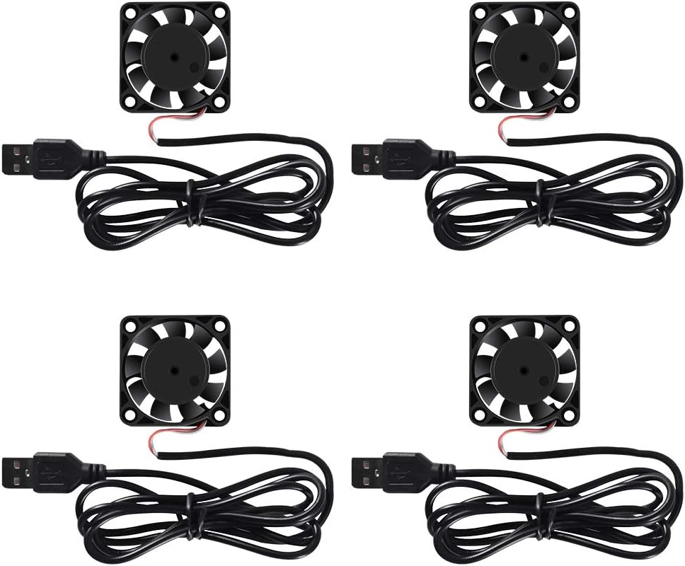 4 Pack USB Brushless Cooling Fan 40mm High Performance DC 5V Speed 4200 RPM for Small Appliances Series Replacement For Desktop