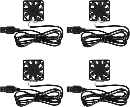 4 Pack USB Brushless Cooling Fan 40mm High Performance DC 5V Speed 4200 RPM for Small Appliances Series Replacement For Desktop