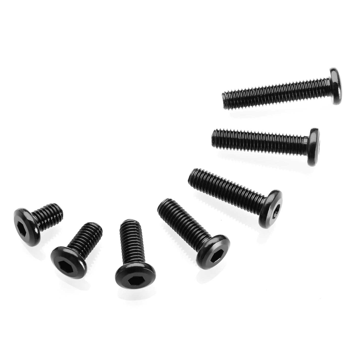 Mywish M8 x 25mm 20Pcs Flat Head Hex Socket Cap Screws Bolts, 304 Stainless Steel Furniture Bolts Full Thread, Black Oxide & Hex Spanner