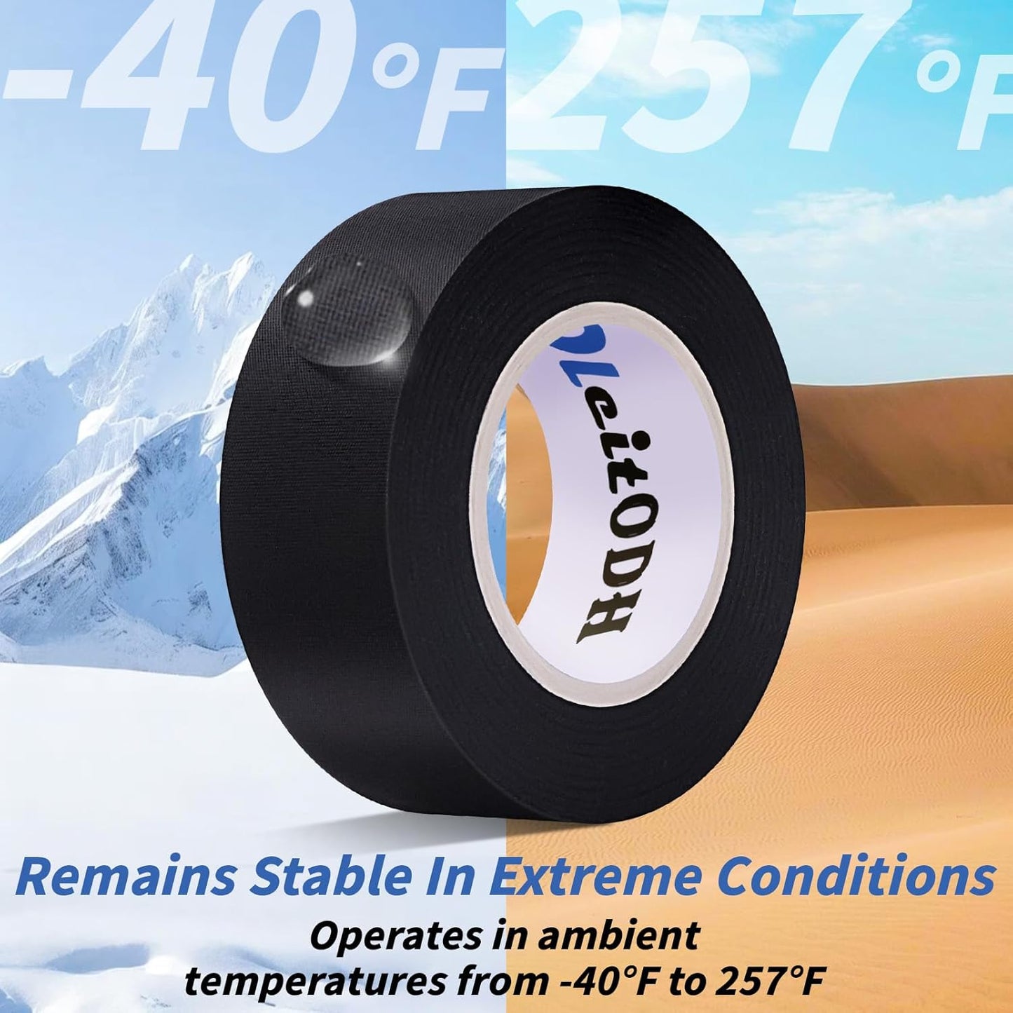 Oleitodh 10 Rolls Wire Harness Tape 2 Inch x 50 FT Polyester Fabric High Temp Wire Cable Loom Self-Adhesive Abrasion Resistance Electrical Tape for Car Engine, Wiring Harness and Insulation