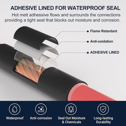 7-Size Heat Shrink Tubing Roll Kit: 5:1 Adhesive Lined, 69.5 Ft Marine Grade Waterproof, Insulated Sealed, Oil-Proof & Wear-Resistant, for Home Use & Industrial Applications (Black)