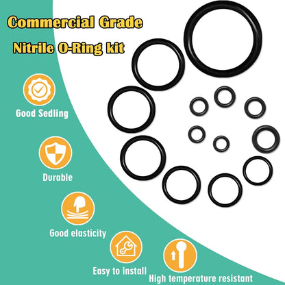 1540 Pcs 32 Size O-Rings Kit Nitrile Rubber O Ring Assortment with 4 Hook Set for Various Car Auto Vehicle Repair Plumbing Pressure Washer Air or Gas Sealing Connections Resist Oil and Heat