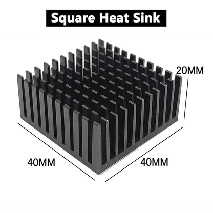 4PCS Aluminum Heat Sink 40x40x20mm with Thermal Conductive Adhesive Tape, 40mm Heatsink Kit Cooler for Cooling VRM GPU Router Stepper Driver 3D Printer Stepper Motor NEMA 17 Peltier Module, Black