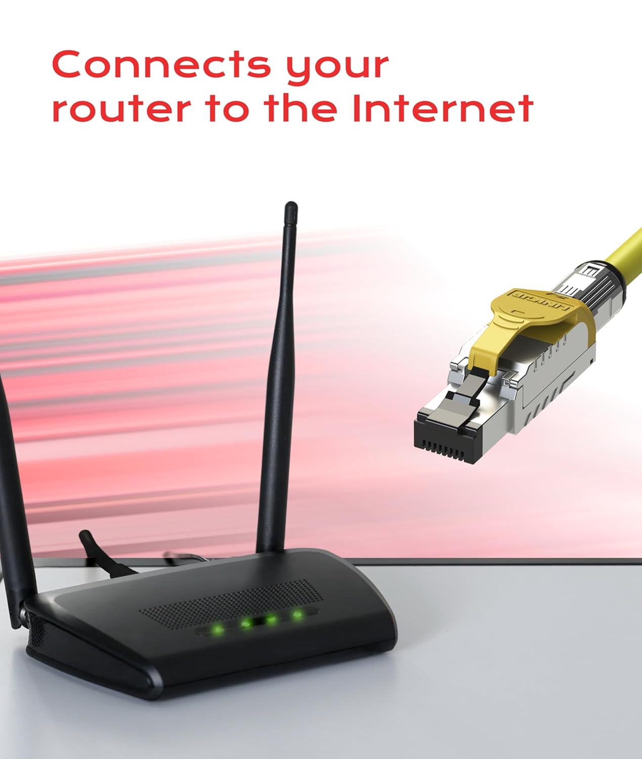 LINKUP Cat 8 Ethernet Cable | Long Internet Cord | High Speed LAN Connection | RJ45 connectors | Use with Cat 5/ Cat 6/ Cat 7 | Optimal for Gaming