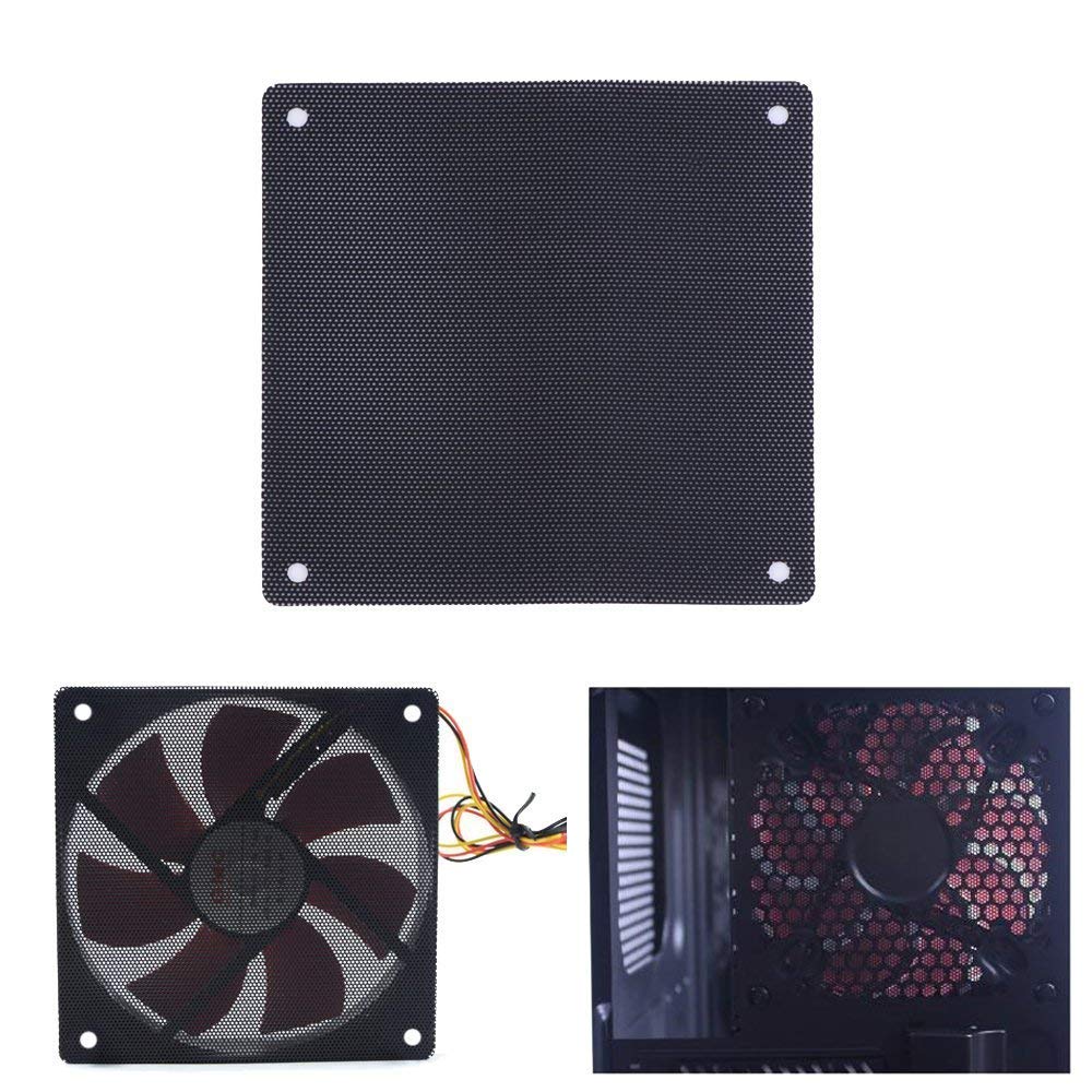 10 Pieces 120mm PC Cooler Fan Dust Filter Computer Fan Filter Black Dustproof Case Cover Computer Mesh with 40 Pieces of Screws