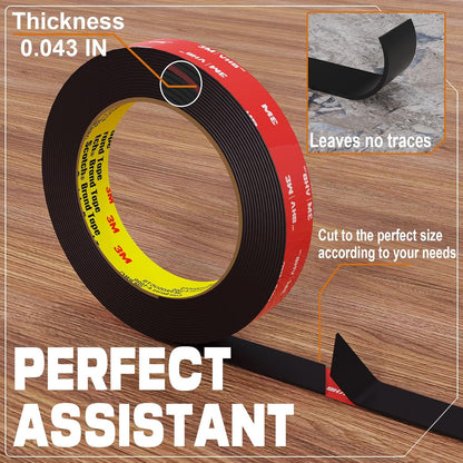 tapify Double Sided Tape Heavy Duty 0.39 x 10FT | Double Sided mounting Tape for Walls,vhb Strong for Car, LED Strip Light, Home/Office Decorr