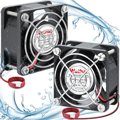 60mm 12v Fan Waterproof High Speed Small 12V DC Computer Cooling Fan | Built with a dual ball bearing and IP67 protection, this 12v computer fan waterproof unit thrives in humid battery boxes