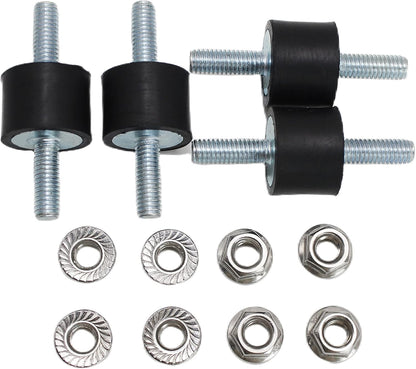 4 Pcs M6 20 x 15 mm Rubber Isolator Mounts Double Studs Shock Absorber with 8 Pcs Locknuts, Cylindrical Anti Vibration Isolation Damping Mounts for Compressors Pumps Generators Motor Engines
