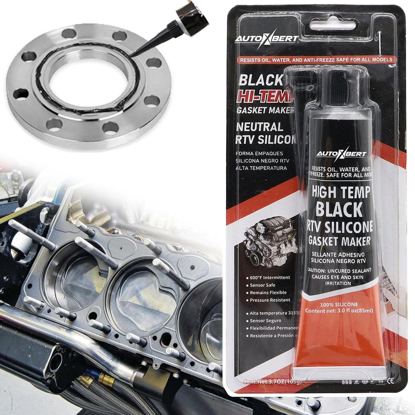 105g 3.7oz High Temperature Instant RTV Silicone Sealant Gasket Maker Bonding Engine Parts Valve Oil Resistant Waterproof Temp